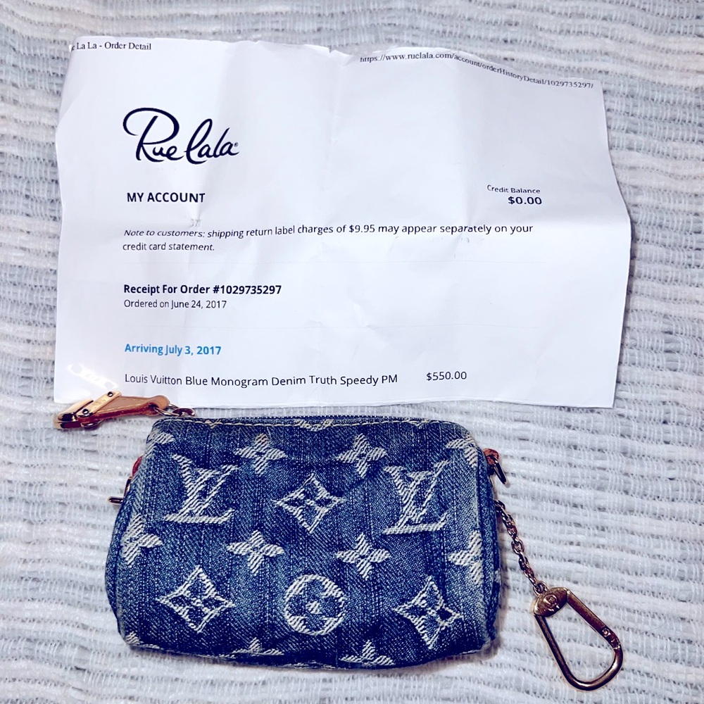 Vintage rare Louis Vuitton denim keychain